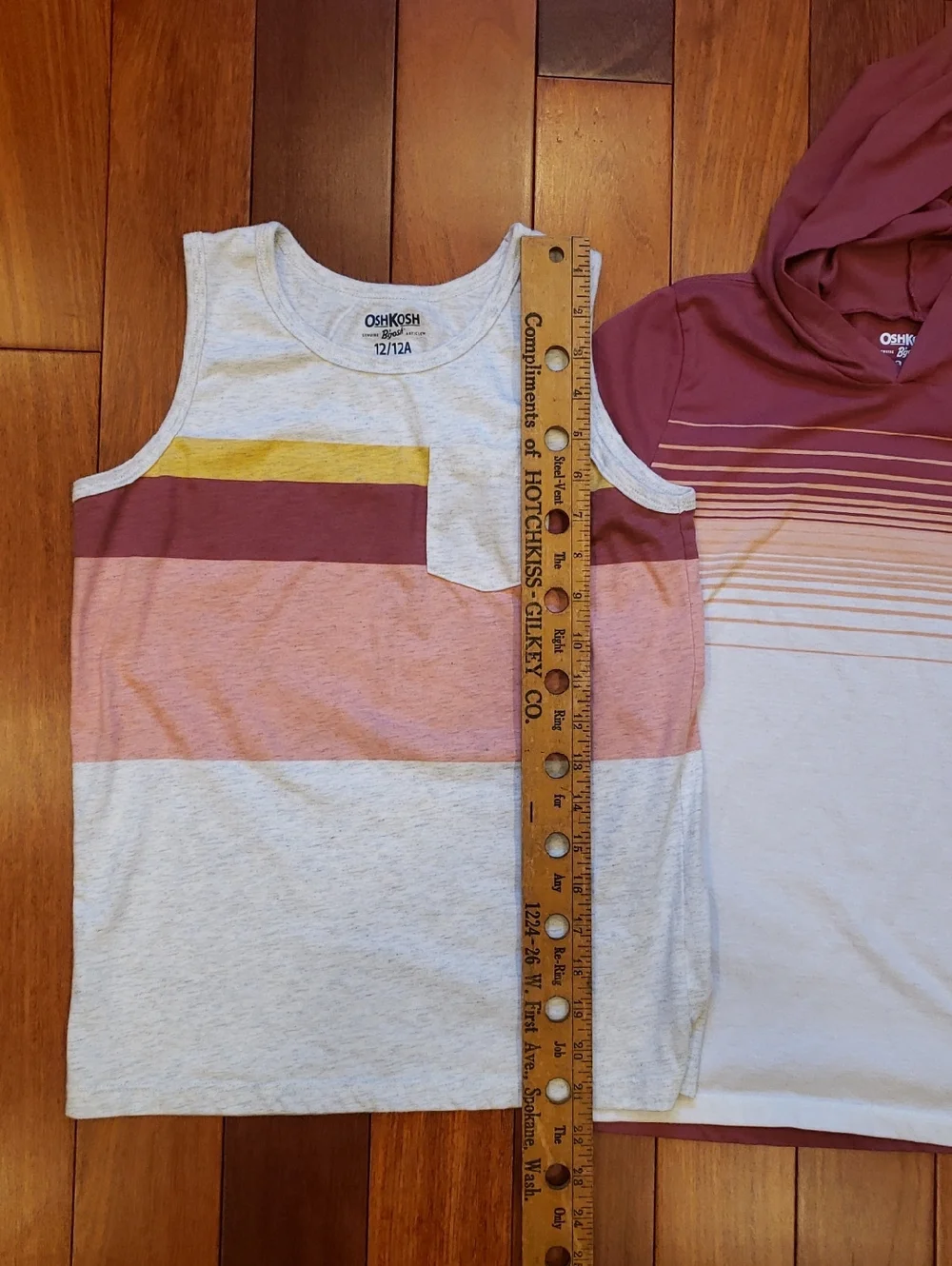 OshKosh Boys Size 12 Tank Top And Short Sleeve Hoodie